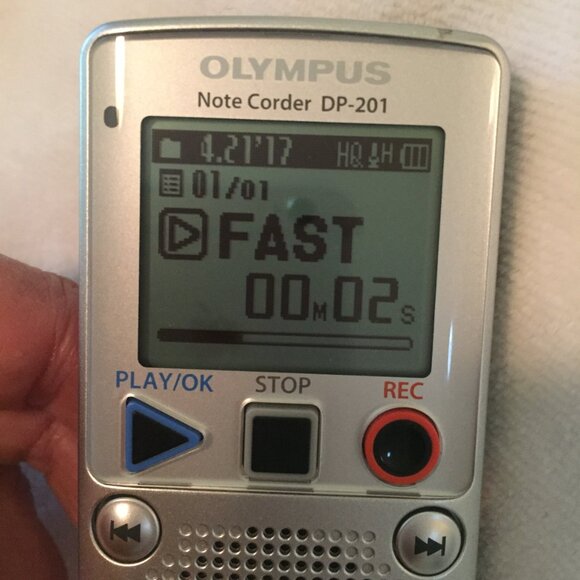 Olympus Note Corder DP-201 Digital Voice & Record Playback Tested Working - Picture 9 of 10